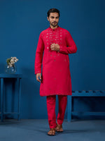 Amazing Pink Color Viscose Fabric Kurta Pajama