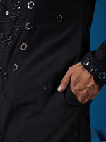 Amazing Black Color Viscose Fabric Kurta Pajama