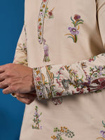 Grand Beige Color Viscose Fabric Mens Kurta