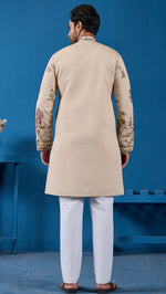 Grand Beige Color Viscose Fabric Mens Kurta