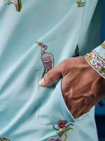 Grand Aqua Color Viscose Fabric Mens Kurta