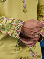 Grand Yellow Color Viscose Fabric Mens Kurta