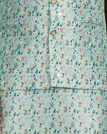 Ideal Aqua Color Silk Fabric Kurta Pajama & Jacket