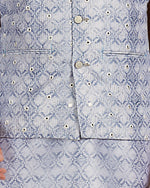 Ideal Grey Color Silk Fabric Kurta Pajama & Jacket