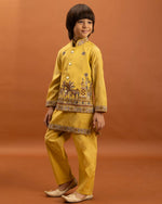 Amazing Yellow Color Viscose Fabric Boys Kurta Pajama and Jacket