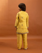 Amazing Yellow Color Viscose Fabric Boys Kurta Pajama and Jacket