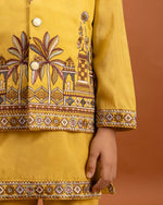 Amazing Yellow Color Viscose Fabric Boys Kurta Pajama and Jacket