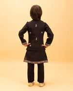 Amazing Black Color Viscose Fabric Boys Kurta Pajama and Jacket