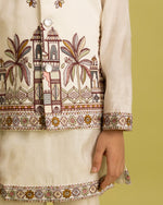 Amazing Cream Color Viscose Fabric Boys Kurta Pajama and Jacket