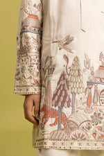 Dazzling White Color Viscose Fabric Boys Kurta Pajama