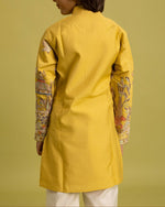 Dazzling Yellow Color Viscose Fabric Boys Kurta Pajama