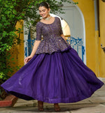 Magnetic Purple Color Fendy Fabric Party Wear Lehenga