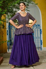 Magnetic Purple Color Fendy Fabric Party Wear Lehenga