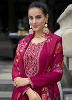 Amazing Pink Color Vichitra Fabric Designer Suit