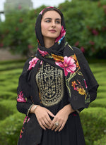 Amazing Black Color Vichitra Fabric Designer Suit
