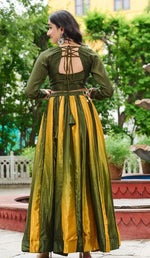 Alluring Green Color Chinon Fabric Party Wear Lehenga