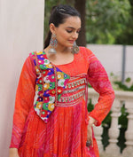 Striking Orange Color Georgette Fabric Gown