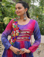 Striking Purple Color Georgette Fabric Gown