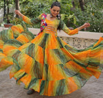 Striking Yellow Color Georgette Fabric Gown