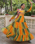 Striking Yellow Color Georgette Fabric Gown