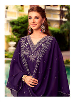 Amazing Purple Color Shimmer Fabric Designer Suit