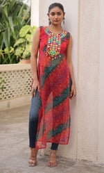 Striking Multi Color Georgette Fabric Designer Kurti