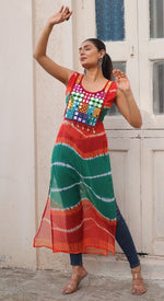 Striking Multi Color Georgette Fabric Designer Kurti