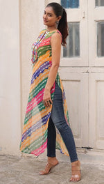 Striking Multi Color Georgette Fabric Designer Kurti