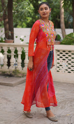 Beautiful Pink Color Georgette Fabric Designer Kurti