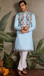 Amazing Yellow Color Viscose Fabric Mens Kurta