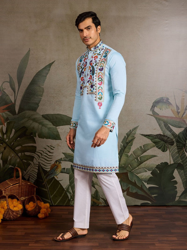 Amazing Yellow Color Viscose Fabric Mens Kurta