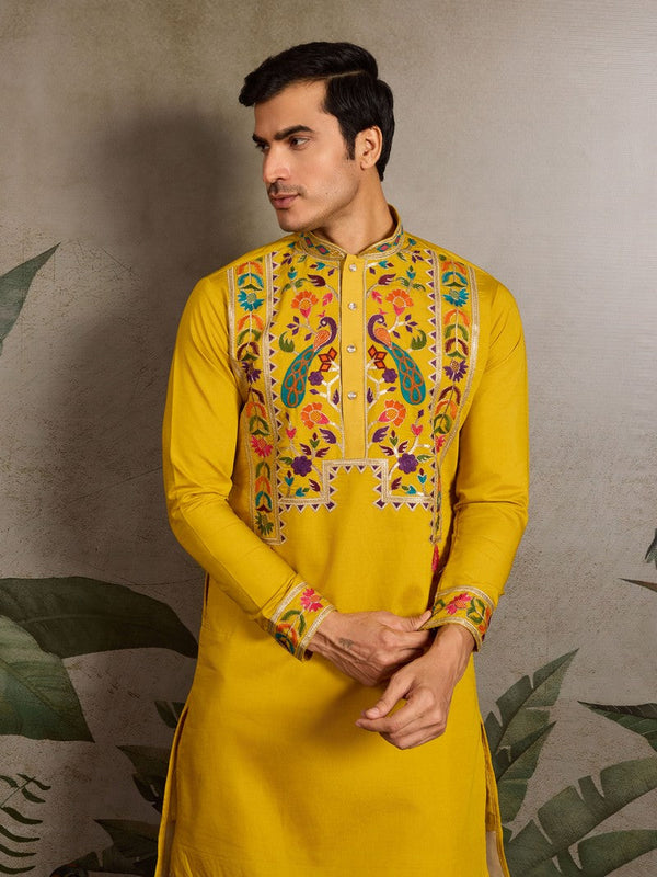 Amazing Green Color Viscose Fabric Mens Kurta