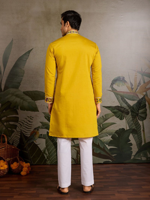 Amazing Green Color Viscose Fabric Mens Kurta