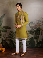 Amazing White Color Viscose Fabric Mens Kurta