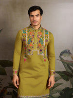 Amazing White Color Viscose Fabric Mens Kurta