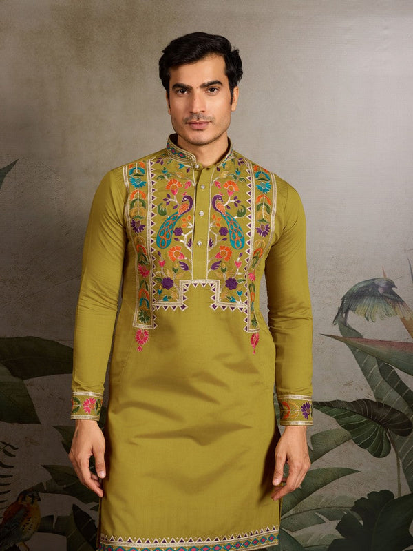 Amazing White Color Viscose Fabric Mens Kurta