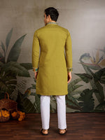 Amazing White Color Viscose Fabric Mens Kurta