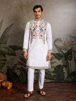 Amazing Black Color Viscose Fabric Mens Kurta