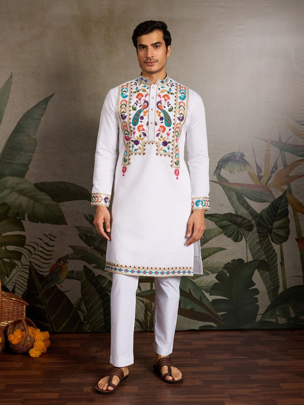 Amazing Black Color Viscose Fabric Mens Kurta