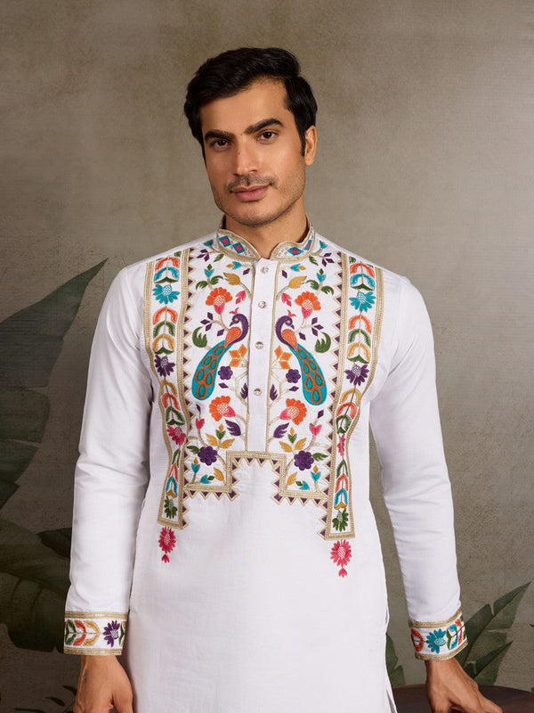 Amazing Black Color Viscose Fabric Mens Kurta