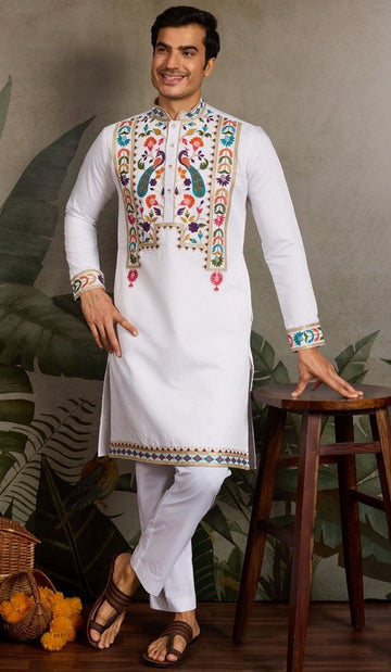 Amazing Black Color Viscose Fabric Mens Kurta