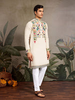 Amazing Green Color Viscose Fabric Mens Kurta