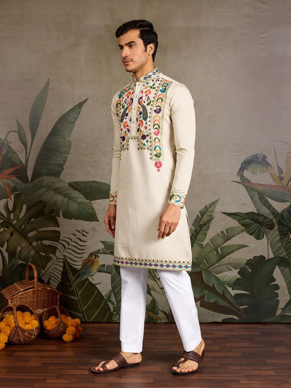 Amazing Green Color Viscose Fabric Mens Kurta
