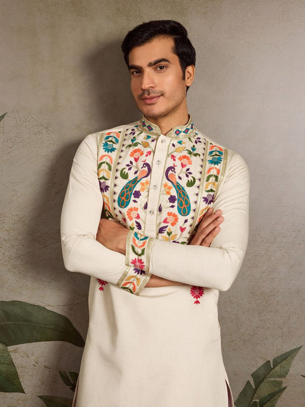 Amazing Green Color Viscose Fabric Mens Kurta