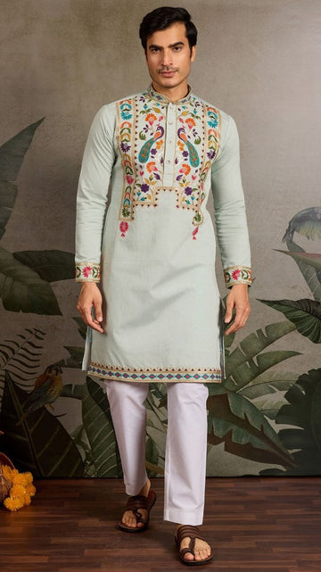 Amazing Pink Color Viscose Fabric Mens Kurta