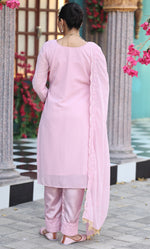 Divine Pink Color Georgette Fabric Designer Suit