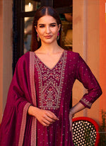 Pretty Pink Color Vichitra Fabric Designer Suit