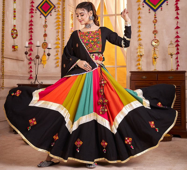Lovely Multi Color Viscose Fabric Party Wear Lehenga