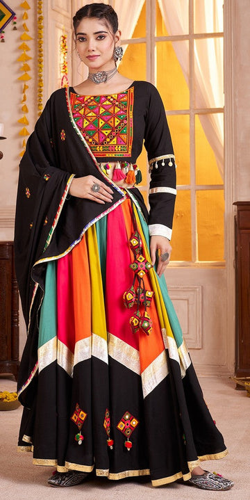 Lovely Multi Color Viscose Fabric Party Wear Lehenga