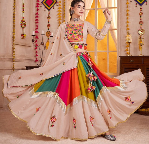 Lovely Multi Color Viscose Fabric Party Wear Lehenga